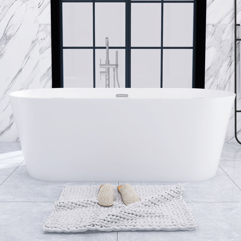 66.9'' x 29.5'' Freestanding Soaking Acrylic Bathtub