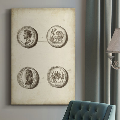 Antique Roman Coins VI - Wrapped Canvas Graphic Art