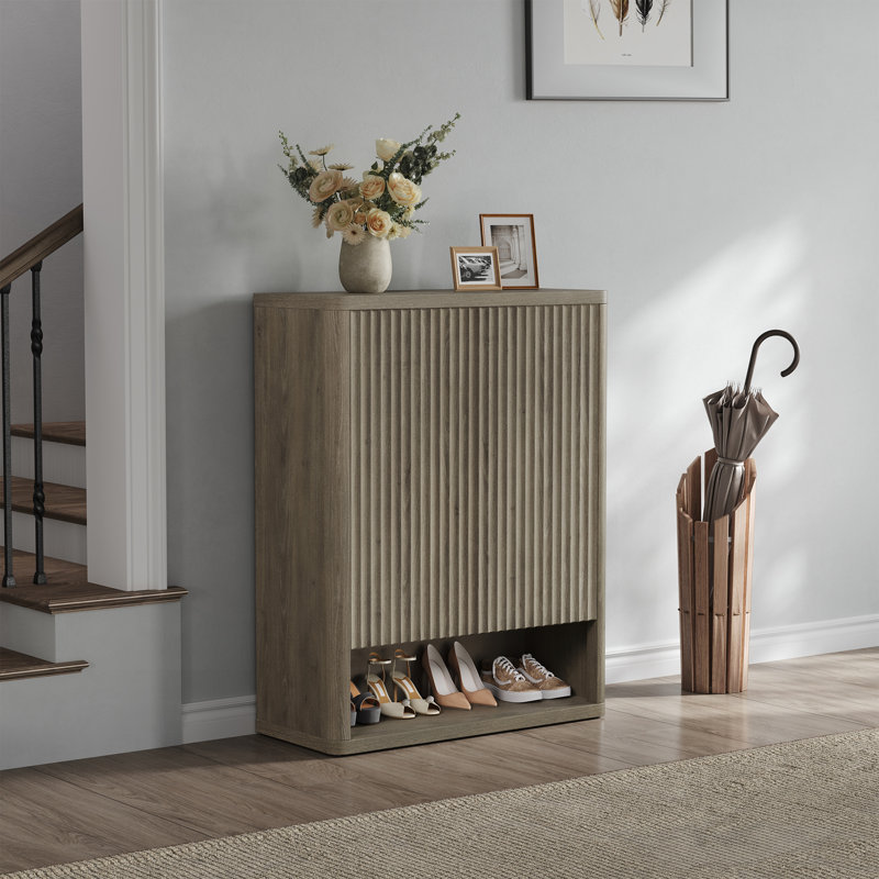 Cesiro 24-Pair Shoe Storage Cabinet, Gray Alder, Individual