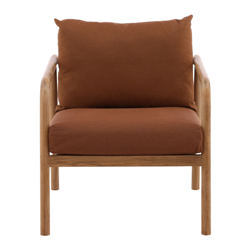 Aimee Teak Wood Outdoor Occasional Chair, Sienna