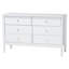 Ensemble de chambre à coucher festonnée 4 pièces Baxton Studio Hoffman - Structure de lit de ferme avec commode assortie et tables de chevet 2 tiroirs, blanc, grand-126636329-126636330