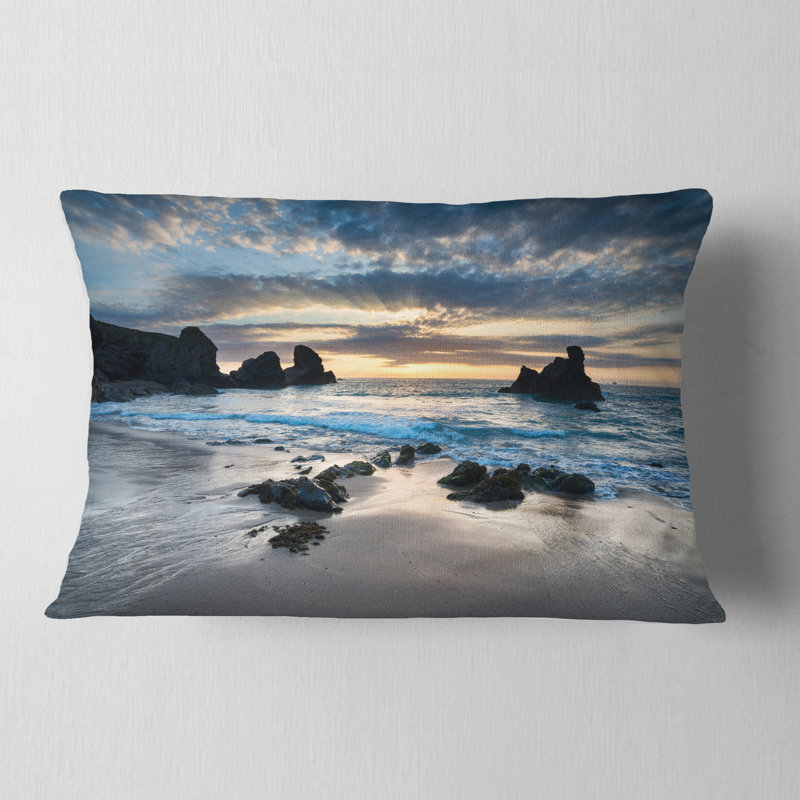 Beautiful Porthcothan Bay - Sea & Shore Printed Throw Pillow
