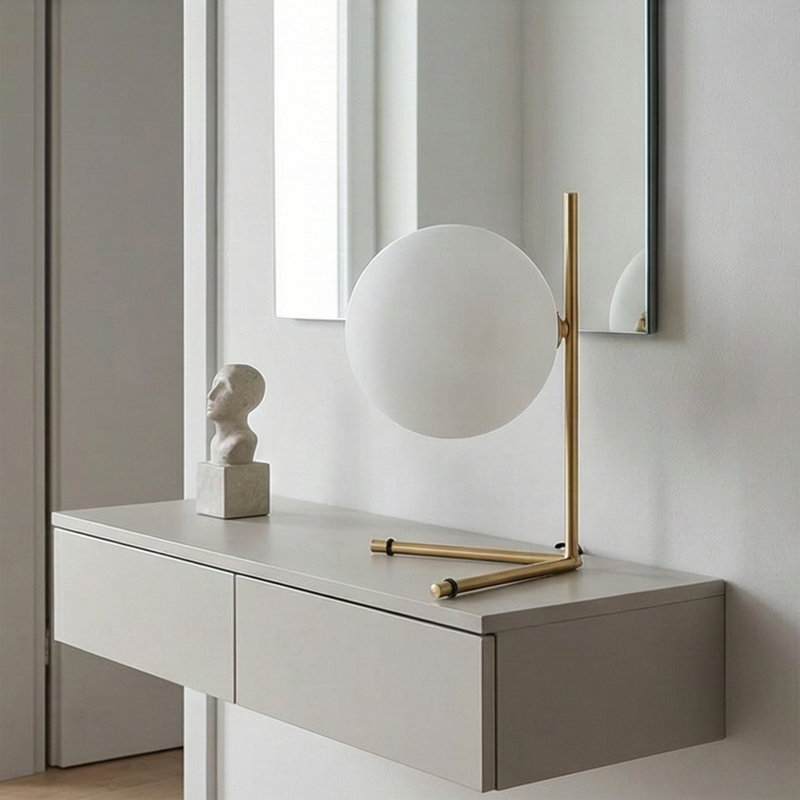 Metal Body Novelty Globe Table Lamp, Gold