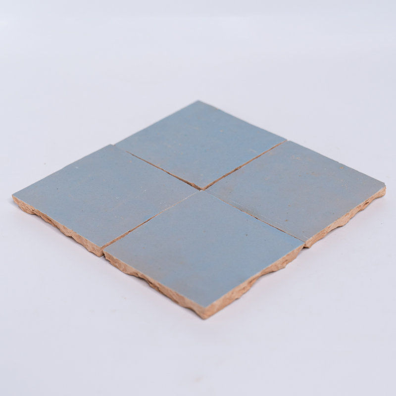 Zellige 4" x 4" Moroccan Wall & Floor Tile, Sky Bloom
