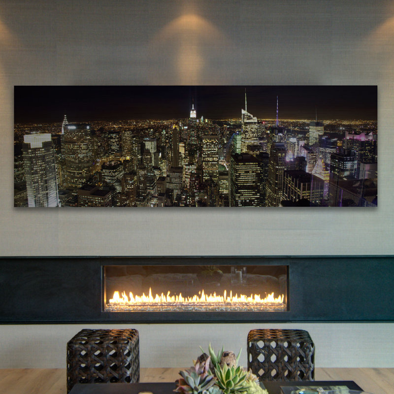 «New York Panorama» par Praxis Studio - reproduction de photo, H 15 po x l 45 po