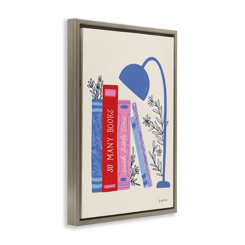 Cadre flottant «So Many Books Little Time», conception par Becky Thorns, H 25 po x l 17 po, Cadre flottant orme Montalcino