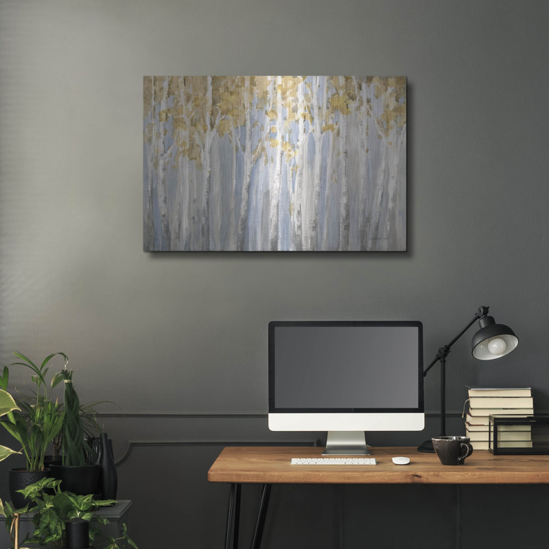 Loon Peak® «Golden Birches» par Danhui Nai, art mural en métal