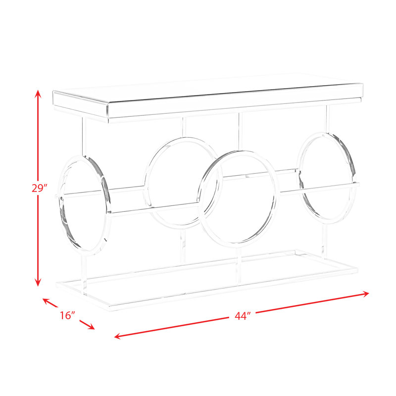 Mercer41 Zaiya Rectangle Mirrored Sofa Table