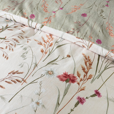 Brushed Grasmere Floral Cotton Reversible Duvet Cover Set
