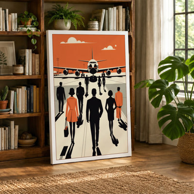 Boarding for Departure Retro 1 Piece Wrapped Canvas Wall Art