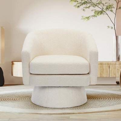 Fauteuil d'appoint rotatif à 360 ° en chenille moderne avec rangement, fauteuil rotatif pour salon, chambre à coucher ou bureau