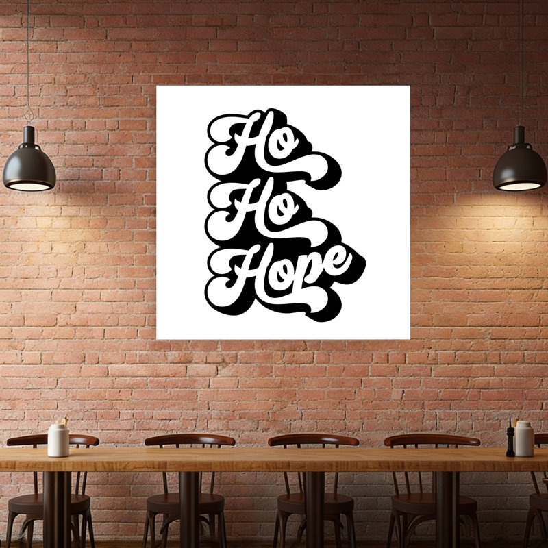 «Christmas Ho Ho Hope», reproduction d'art rétro rétro, H 48 po x l 48 po