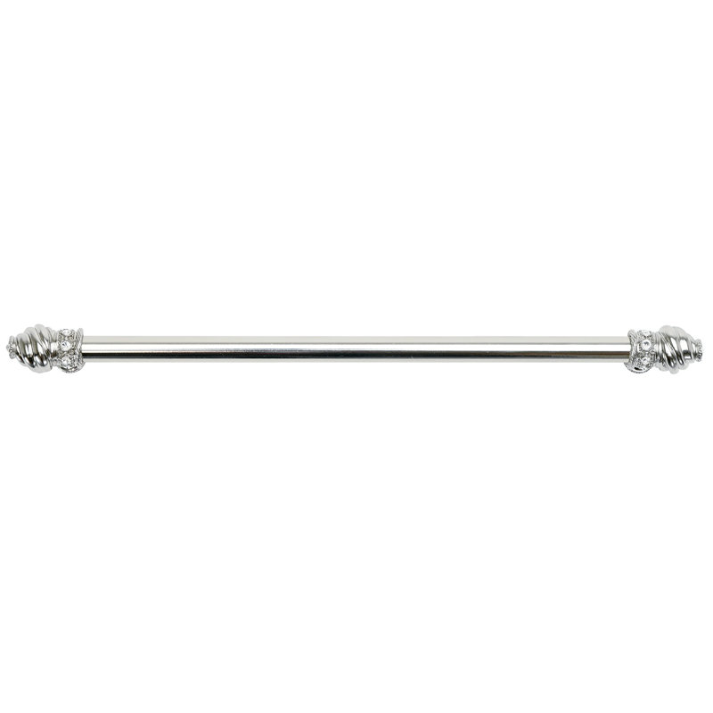 Caché 9 inches c.c. with 5/8 smooth center long pull with 16 rivoli Swarovski Aurore Boreale Crystals in Gilded Mercury, 18"