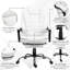 Fauteuil de direction inclinable en cuir PU avec accoudoirs blanc