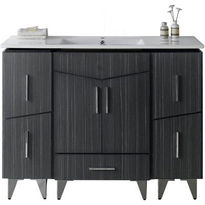 Detcho 48'' Free-standing Single Bathroom Vanity with Manufactured Wood Vanity Top -  Wrought Studio™, 746DC74E009241568FFB7C432E702FA6