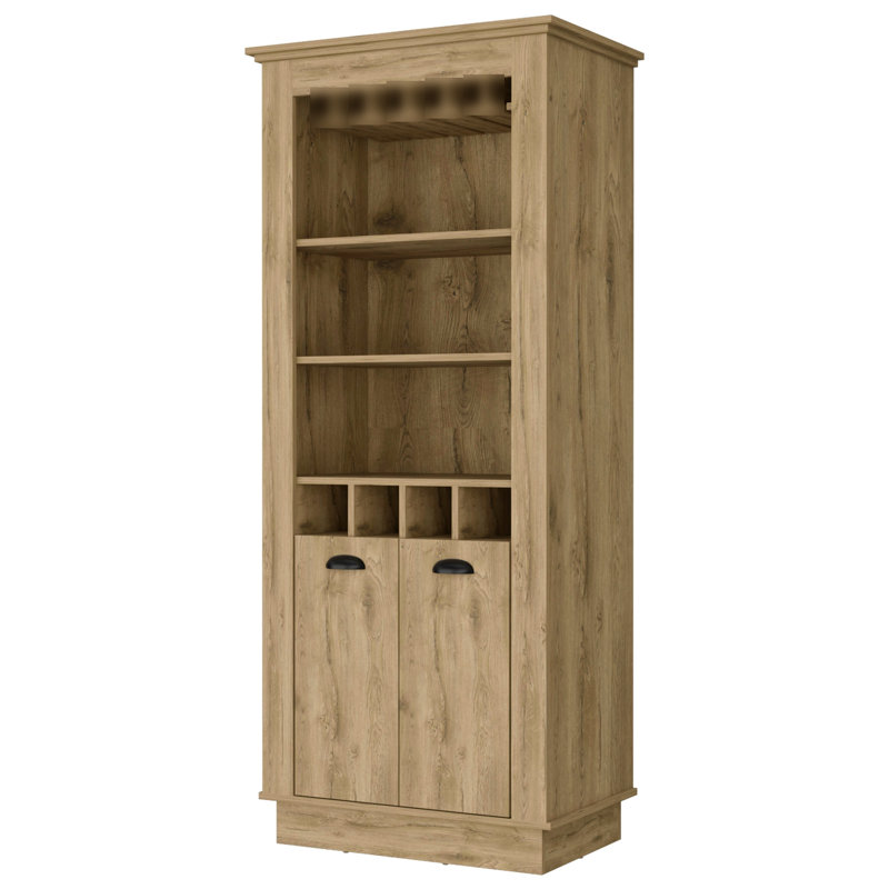 Armoire à 4 tiroirs à vin encastrée pour espaces de divertissement, Brun