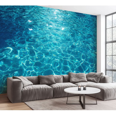 Wall Mural Peel and Stick Wallpaper Abstract Water Surface Swimming Pool Self-Adhesive Removable Contact Paper Wall Decor for Living Room Bedroom 100"H x 144"W