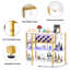 Minjae 47.5" Wine Bottle & Glass Rack, Bar Cabinet with LED Lights-321614807