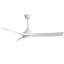Ventilateur de plafond blanc moderne de 52 pouces avec lumière DEL de 18 W et moteur à courant continu réversible silencieux à 3 pales ABS