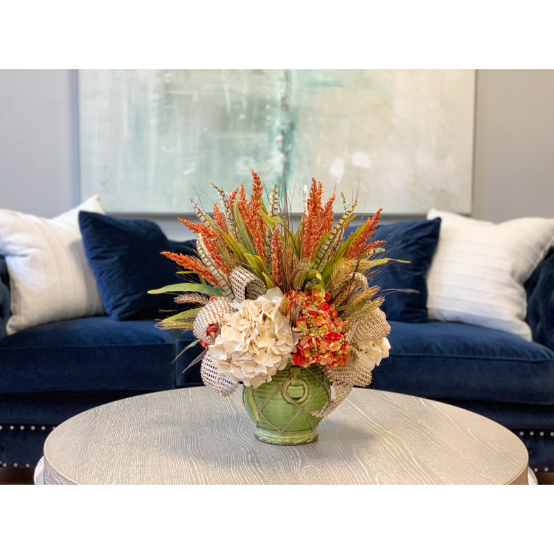 Polysilk Hydrangea Arrangement in Pot