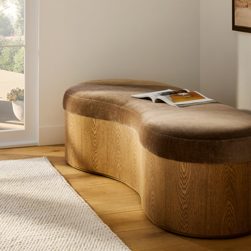 CELESTE Upholstered Bench, Brown
