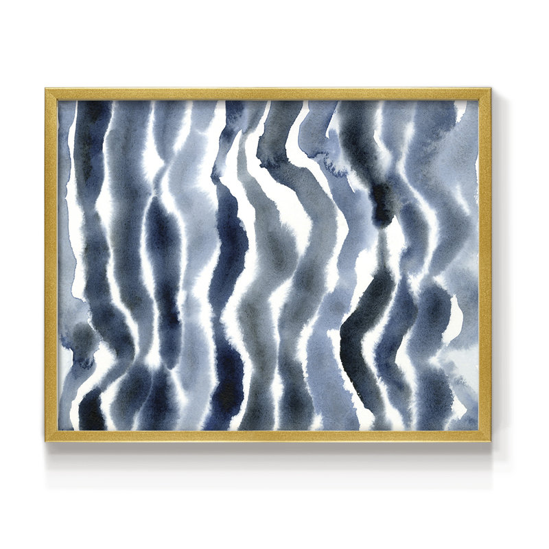 True Blue Wave II -Framed Print - Restickable, 8" H x 10" W