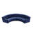 140.94" Velvet Rolled Arm Sofa,Curved Sofa with Metal Legs-114851730