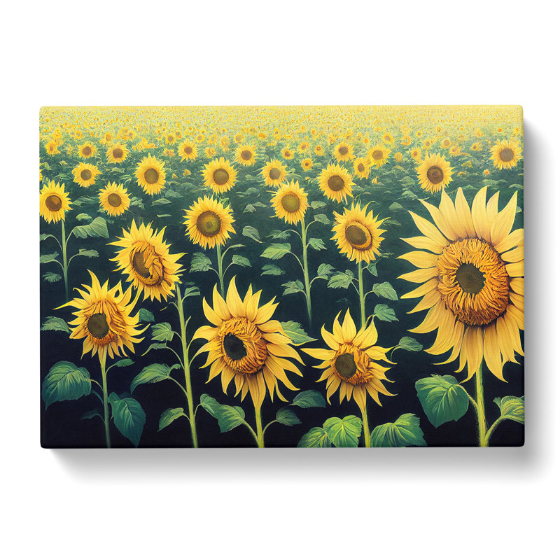 Stellar Sunflower Field - Wrapped Canvas