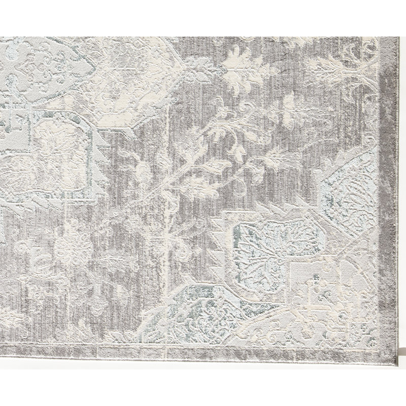 Tapis gris rétro Hickerson, Rectangle 5 pi x 7 pi