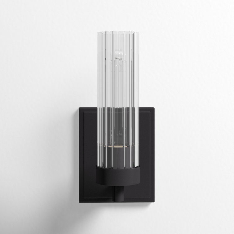 Dominique Single Light Glass Stainless Steel Dimmable Armed Sconce