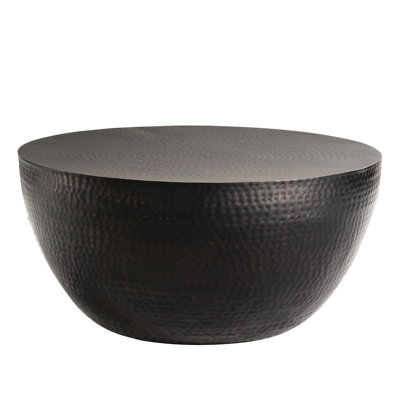 Mella 32 Inch Metal Hammered Coffee Table