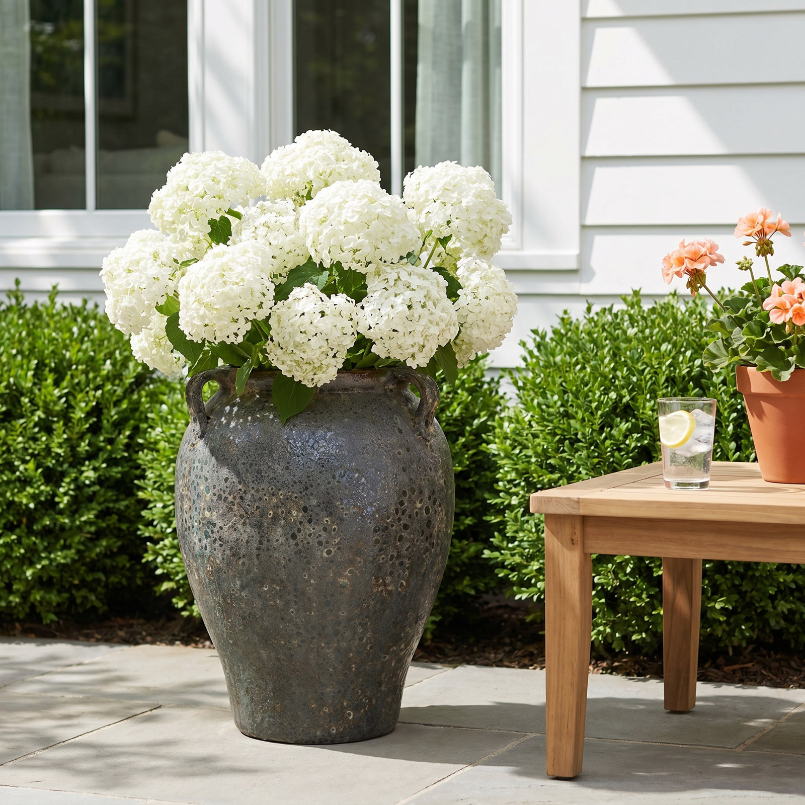 Ceramic Pot Planter, 32" H x 24" W x 24" D