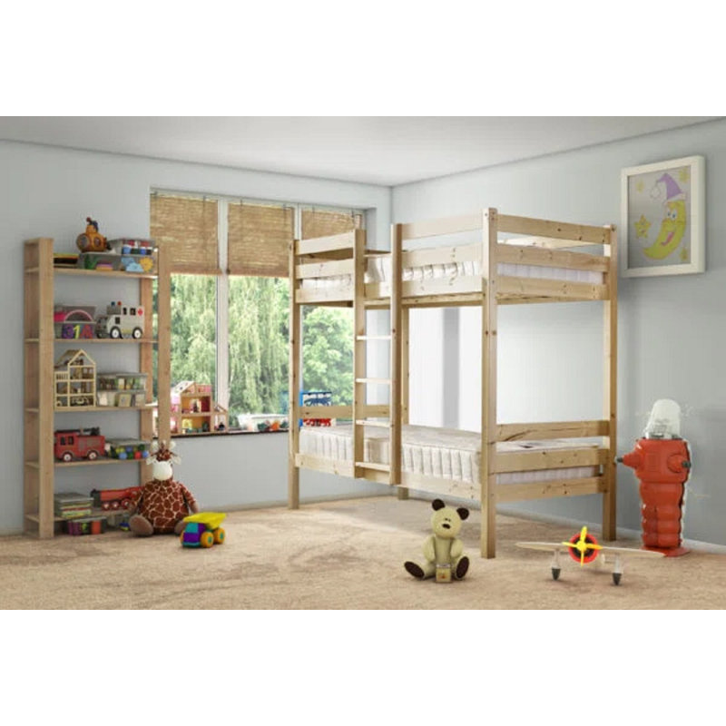 Macie Pine Heavy Duty Solid Pine Bunk Bed, Small Single (2'6")