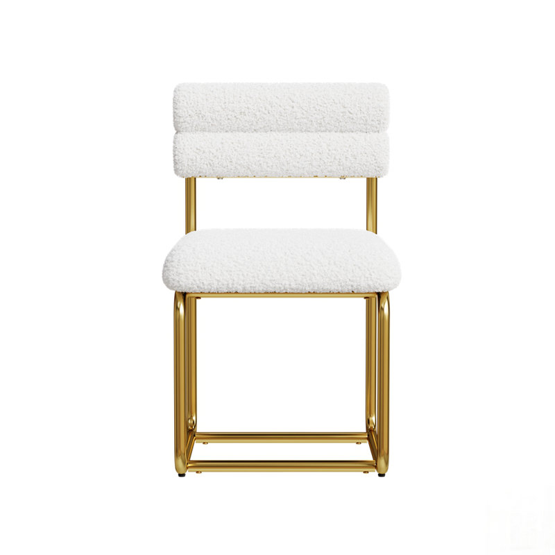 Ensemble de deux chaises de salle à manger en tissu Teddy