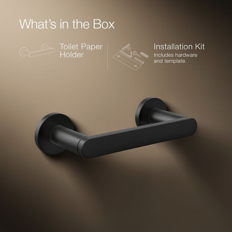 Wall Mount Toilet Paper Holder, Matte Black