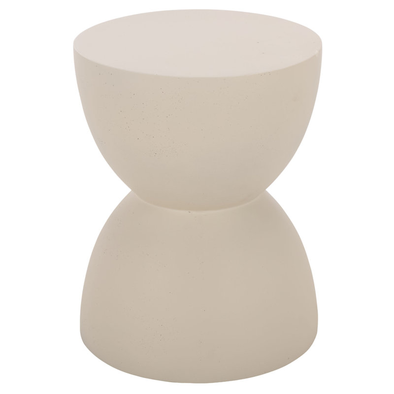 Aurielle Hourglass Accent Table, Ivory