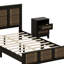 Lit plateforme avec table de chevet et commode avec rangement-990816132