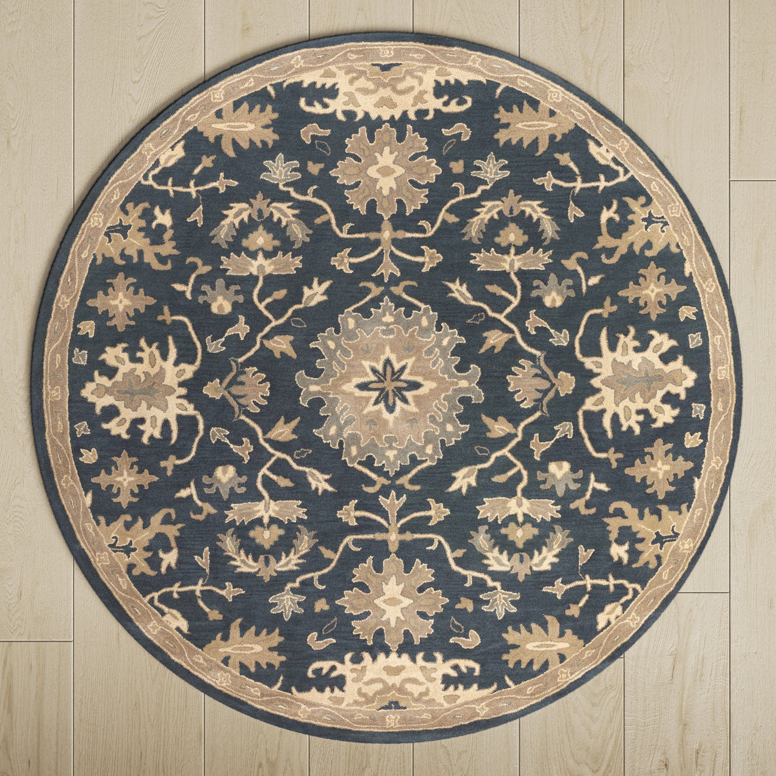 Arden Hand-Tufted Wool Floral Rug, Round 4'