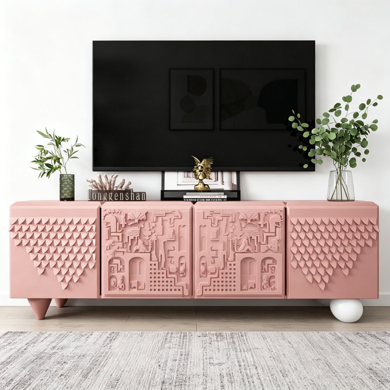 Meuble télé simple et créatif, Rose