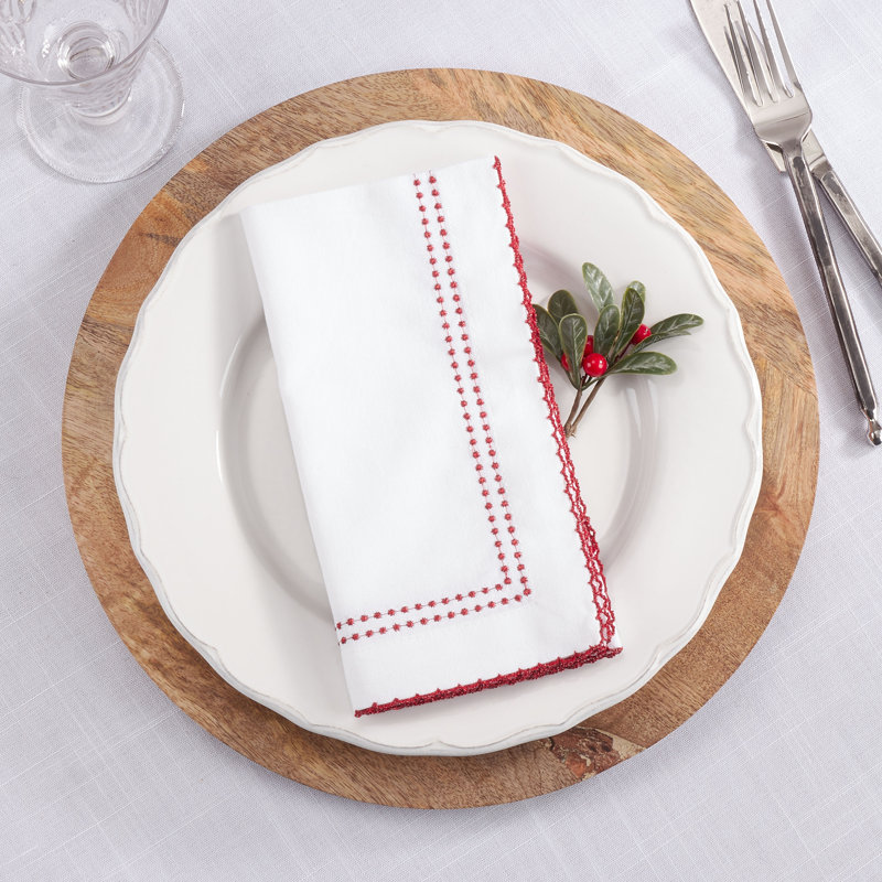 Satchell Cotton Square Napkin, Red