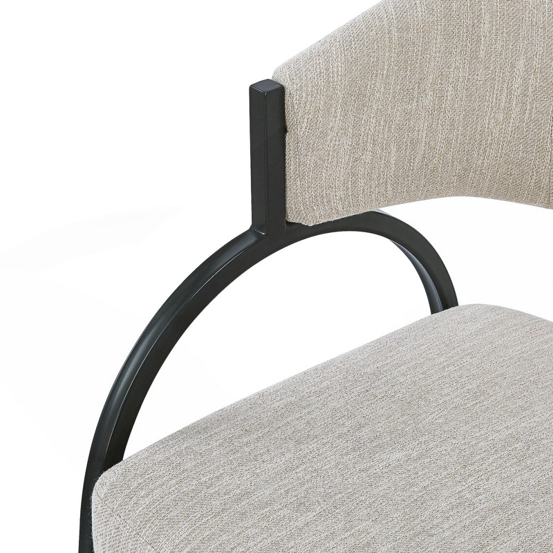 Chaises de salle à manger rembourrées avec pieds en métal (ensemble de 2), Beige