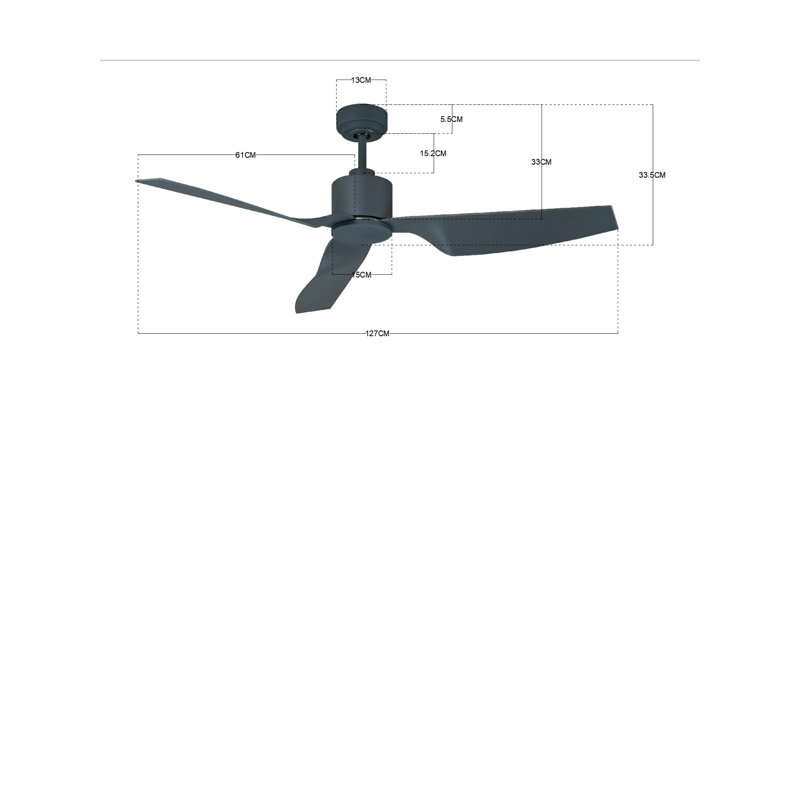 Adolfus 127cm Ceiling Fan, Charcoal