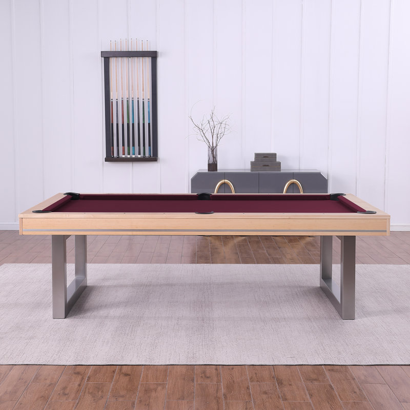 Table de billard en bois massif Harmony, 8 pi, Vin, Chêne Naturel