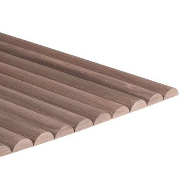 3/8 in. T x 1 ft. x 4 ft. Walnut Unfinished Wood Square Edge 1 in. Half Round Canvas Backed Flexible Tambour Decorative Wall Paneling