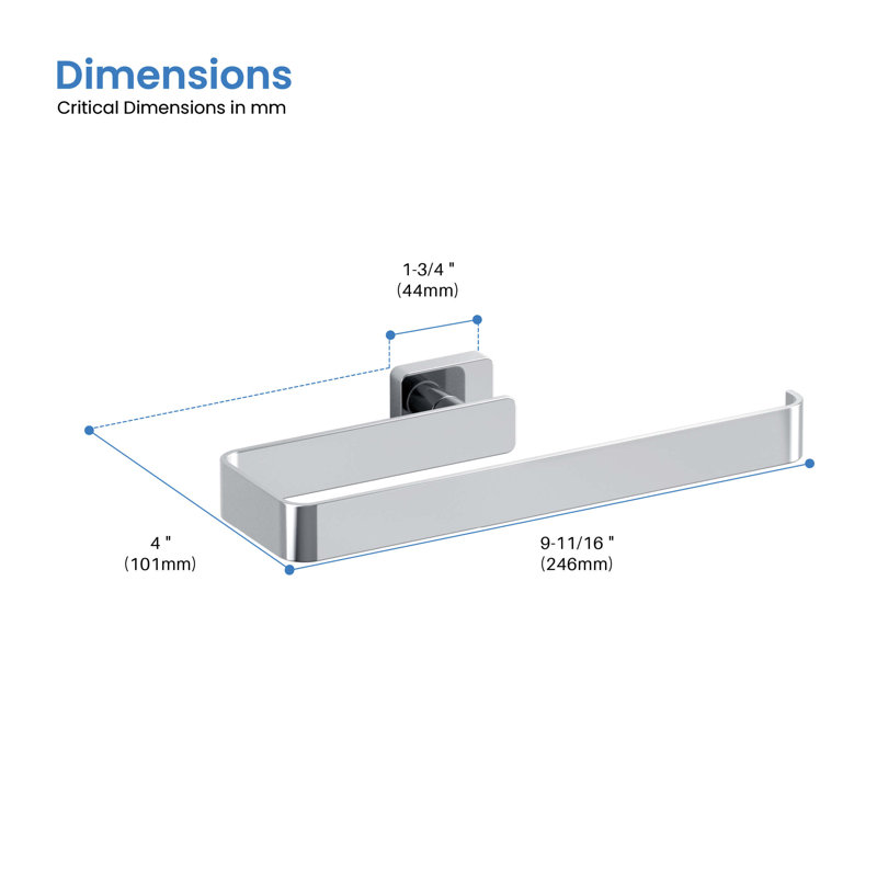 Blaze 9.7'' 1 Wall Towel Bar, Chrome chrome