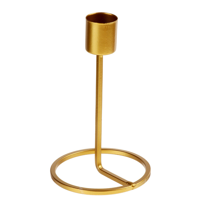 Iron Tabletop Candlestick, 5.9" H x 3.7" W x 3.7" D