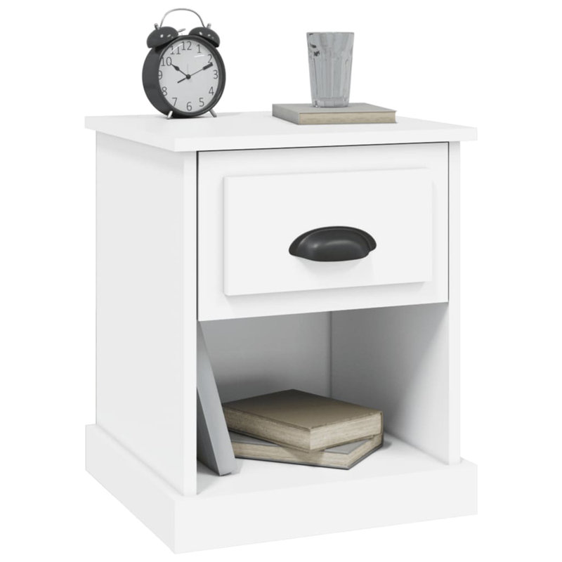 Cardi 39cm W Manufactured Wood Bedside Table, White