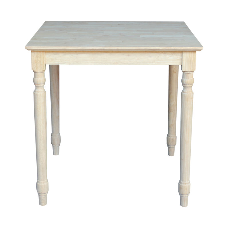 Hailey Turned Legs Solid Wood Dining Table, 30" H x 30" L x 30" W