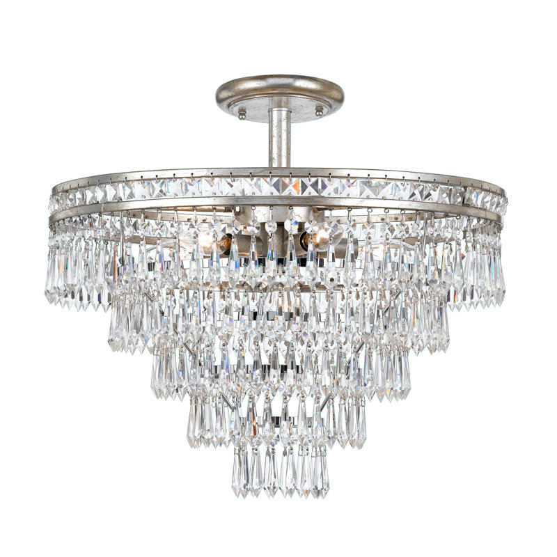 Dapo 7 - Light Dimmable Tiered Chandelier, Olde Silver