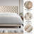 Winston Porter Fabric Upholstered Bed Frame with Adjustable Headboard-1021784462-1021784452